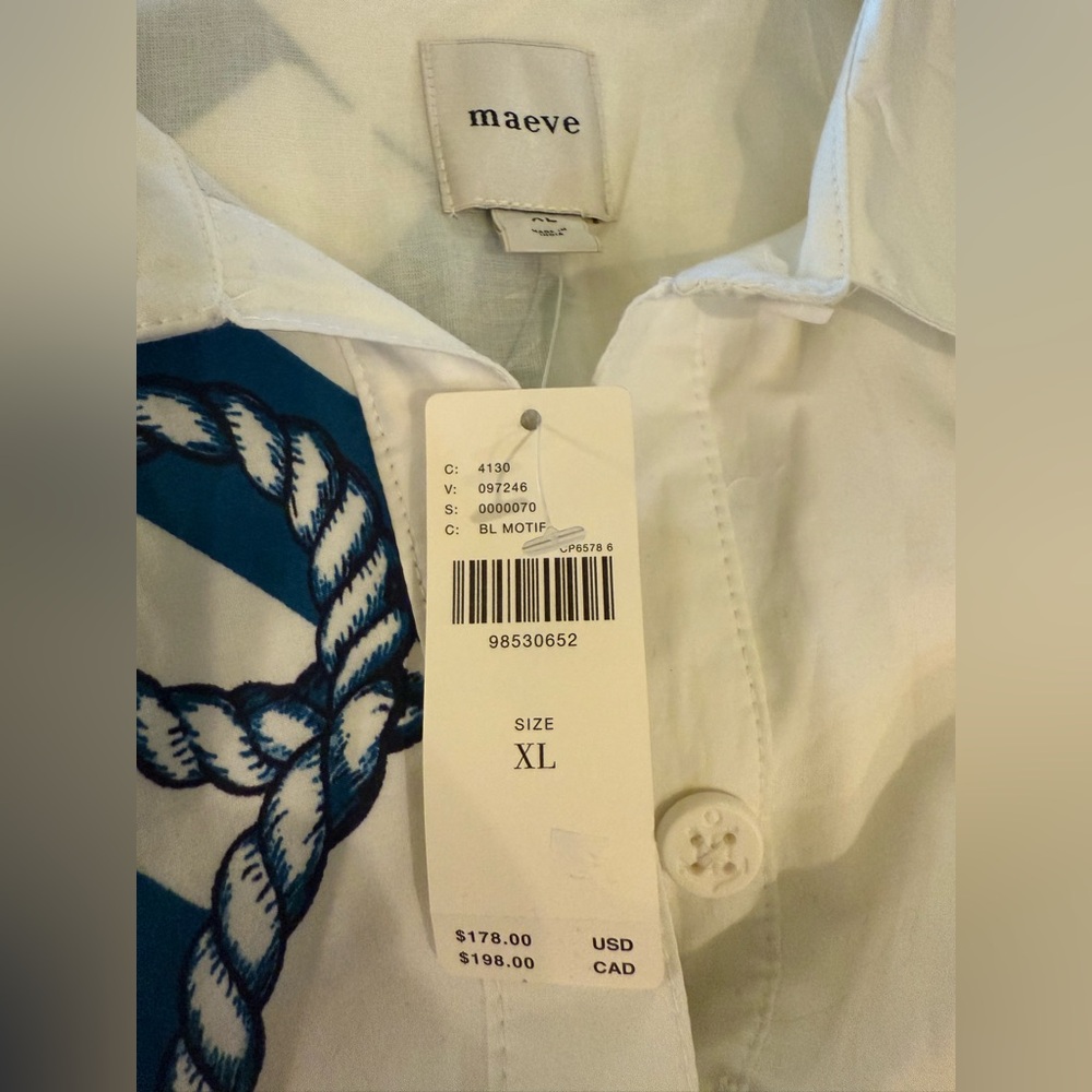 Maeve Sleeveless Nautical Sea Midi Shirt Dress - Picture 10 of 12